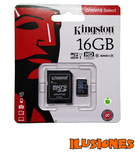 Imagen de Memoria Microsd Kingston 16gb