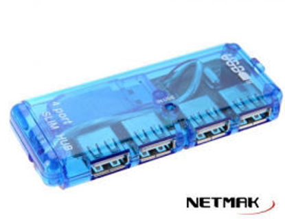 Imagen de Multi Pueto Usb HUB Slim 4 Puertos USB 2.0 NM-AC05 Netmak