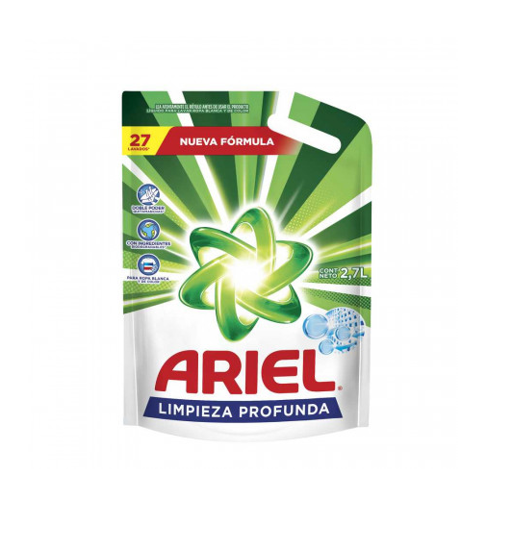 Imagen de Jabón Liquido Para Lavar la Ropa Ariel Limpieza Profunda x 2.7L