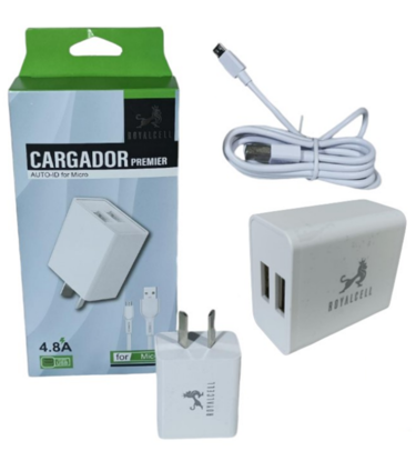 Imagen de Cargador V8 Royalcell 4.8A 2 Puertos Usb